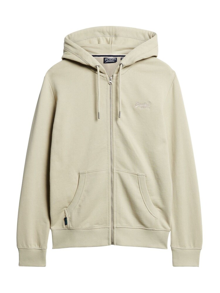 Superdry Cream Essential Logo Zip-Up Hoodie - Image 4 of 6