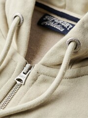 Superdry Cream Essential Logo Zip-Up Hoodie - Image 5 of 6