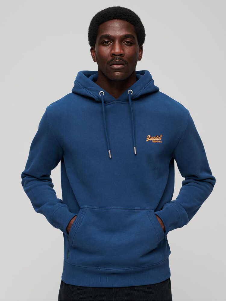Superdry Blue Essential Logo Hoodie - Image 1 of 6