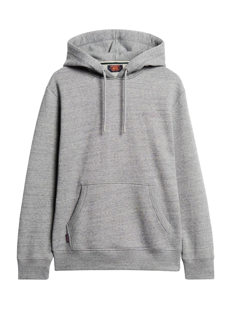 Gri - Superdry Essential Croială slim fit Logo Hanorac cu glugă - Image 4 of 6