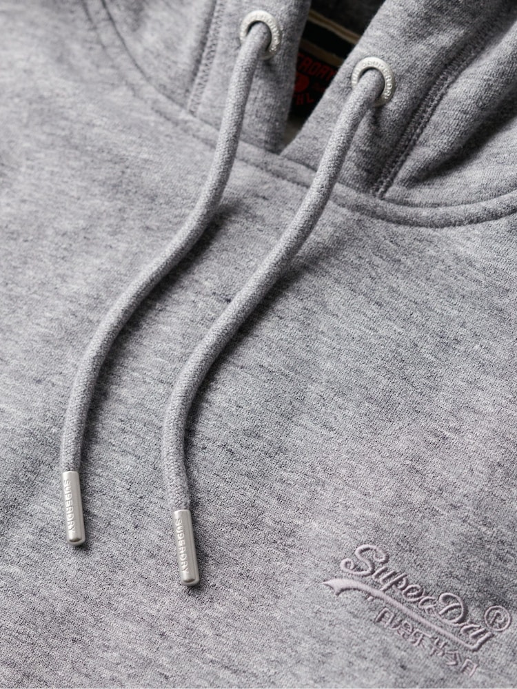 Gri - Superdry Essential Croială slim fit Logo Hanorac cu glugă - Image 5 of 6