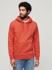 Superdry Dark Orange Essential Slim Fit Logo Hoodie - Image 1 of 6