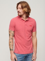 Superdry Pink Marl Classic Pique Polo Shirt - Image 1 of 5