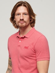 Superdry Pink Marl Classic Pique Polo Shirt - Image 2 of 5
