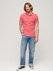 Superdry Pink Marl Classic Pique Polo Shirt - Image 3 of 5