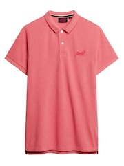 Superdry Pink Marl Classic Pique Polo Shirt - Image 4 of 5