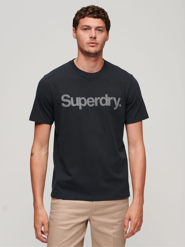 Superdry Eclipse Navy Core Logo City Loose T-Shirt - Image 1 of 7