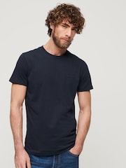 Superdry Navy Essential Logo Embroidery T-Shirt - Image 1 of 6