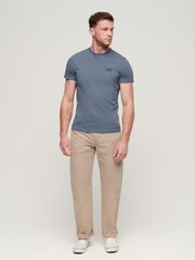 Superdry Dark Blue Essential Logo Embriodery T-Shirt - Image 3 of 5