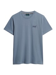 Superdry Dark Blue Essential Logo Embriodery T-Shirt - Image 4 of 5