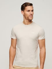 Superdry Cream Essential Logo Embriodery T-Shirt - Image 1 of 6