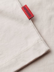 Superdry Cream Essential Logo Embriodery T-Shirt - Image 6 of 6