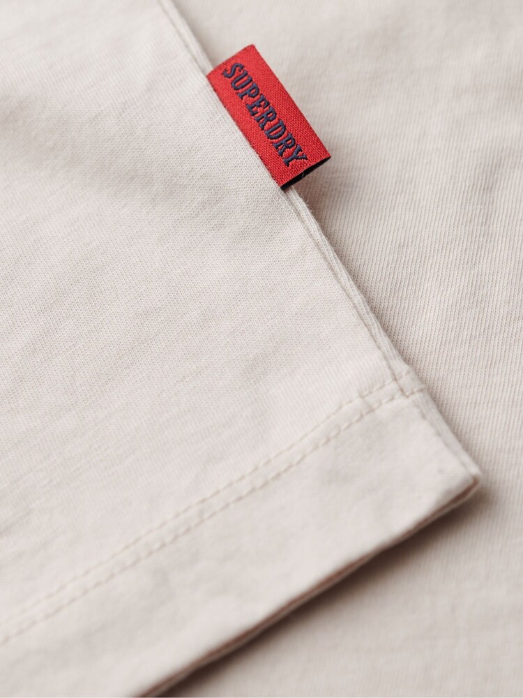 Superdry Cream Essential Logo Embriodery T-Shirt - Image 6 of 6