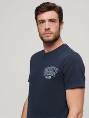 Superdry Blue Athletic College Graphic T-Shirt - Image 3 of 6
