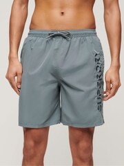 Superdry Grey Sport Graphic 17 Inch Swim Shorts - Image 1 of 7