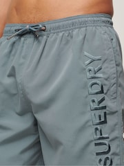 Superdry Grey Sport Graphic 17 Inch Swim Shorts - Image 4 of 7