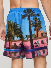 Superdry Blue Photographic 17” Swim Shorts - Image 3 of 7