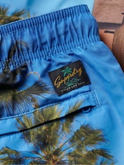 Superdry Blue Photographic 17” Swim Shorts - Image 6 of 7