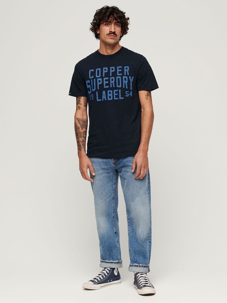 Superdry Blue Copper Label Workwear T-Shirt - Image 2 of 3