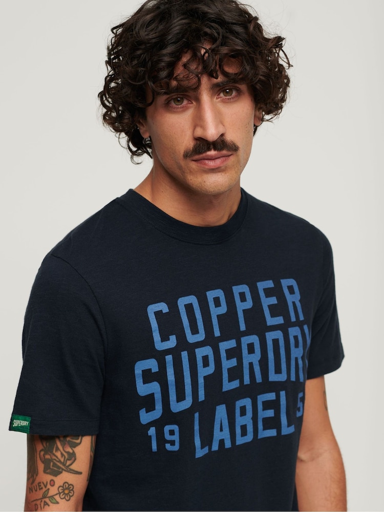 Superdry Blue Copper Label Workwear T-Shirt - Image 3 of 3