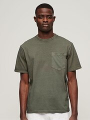 Superdry Green Contrast Stitch Pocket T-Shirt - Image 1 of 6