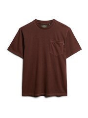 Superdry Brown Contrast Stitch Pocket T-Shirt - Image 3 of 7