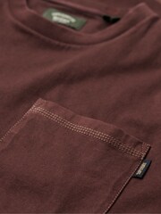 Superdry Brown Contrast Stitch Pocket T-Shirt - Image 6 of 7