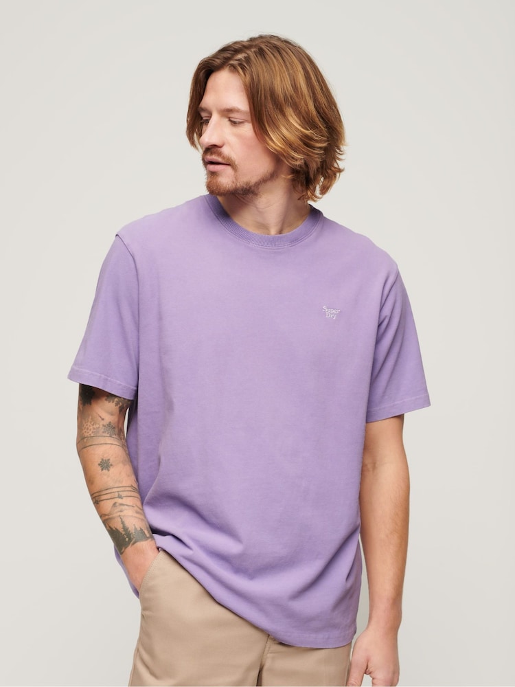 Superdry Purple 100% Cotton Vintage Washed T-Shirt - Image 1 of 5