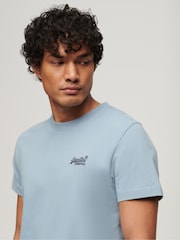 Superdry Light Blue Vintage Embroidered 100% Cotton T-Shirt - Image 3 of 3