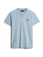Superdry Blue Vintage Logo Emb V-Neck T-Shirt - Image 4 of 7