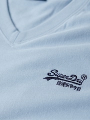 Superdry Blue Vintage Logo Emb V-Neck T-Shirt - Image 7 of 7