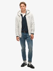 Superdry Grey Glacier Marl Essential Logo Zip-Up Hoodie - Image 1 of 1