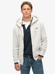 Superdry Grey Glacier Marl Essential Logo Zip-Up Hoodie - Image 2 of 5