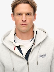 Superdry Grey Glacier Marl Essential Logo Zip-Up Hoodie - Image 3 of 5