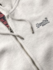 Superdry Grey Glacier Marl Essential Logo Zip-Up Hoodie - Image 5 of 5