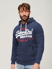 Superdry Navy Blue Vintage Logo Hoodie - Image 1 of 7