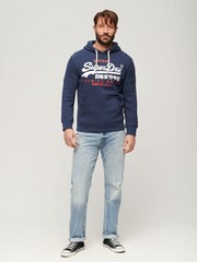 Superdry Navy Blue Vintage Logo Hoodie - Image 2 of 7