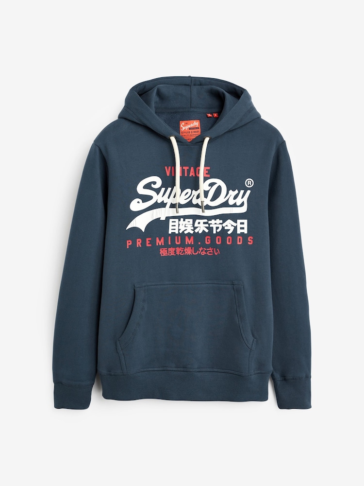 Granatowy - Superdry Vintage Logo Hoodie - Image 5 of 7