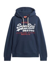 Superdry Navy Blue Vintage Logo Hoodie - Image 7 of 7