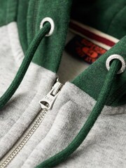 Superdry White Gray Essential Baseball Zip-Up Hoodie - Image 6 of 6