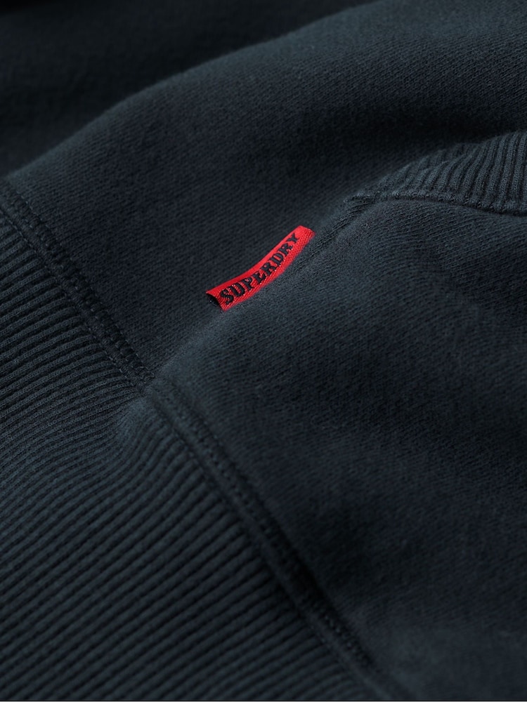 Superdry Blue Essential Logo Hoodie - Image 6 of 6