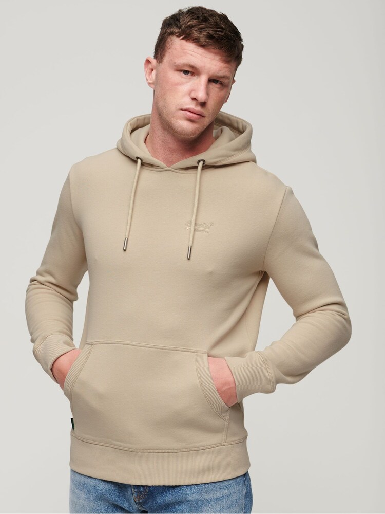 Helles Steinbeige - Superdry Essential Slim-Fit-Hoodie mit Logo - Bild 1 von 3 Helles Steinbeige - Superdry Essential Slim-Fit-Hoodie mit Logo - Bild 1 von 3
