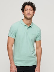 Superdry Mint Green Classic Pique 100% Cotton Polo Shirt - Image 1 of 7