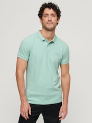 Superdry Mint Green Classic Pique 100% Cotton Polo Shirt - Image 3 of 7
