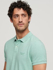 Superdry Mint Green Classic Pique 100% Cotton Polo Shirt - Image 4 of 7