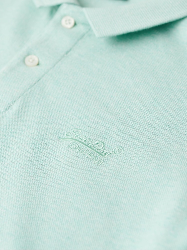 Superdry Mint Green Classic Pique 100% Cotton Polo Shirt - Image 7 of 7