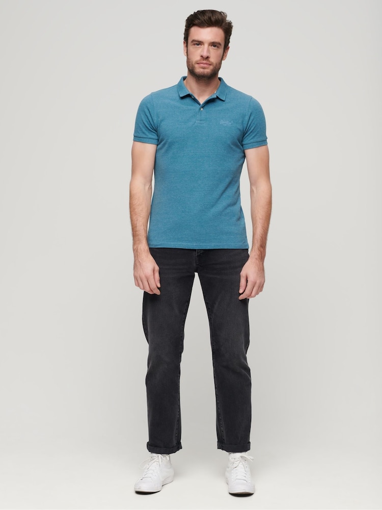 Superdry Teal Blue Classic Pique Polo Shirt - Image 2 of 6