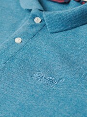 Superdry Teal Blue Classic Pique Polo Shirt - Image 6 of 6