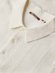 Superdry White 100% Cotton Short Sleeve Knitted Polo Shirt - Image 6 of 7