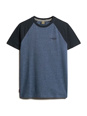 Superdry Blue Essential Logo Baseball T-Shirt - Image 4 of 6